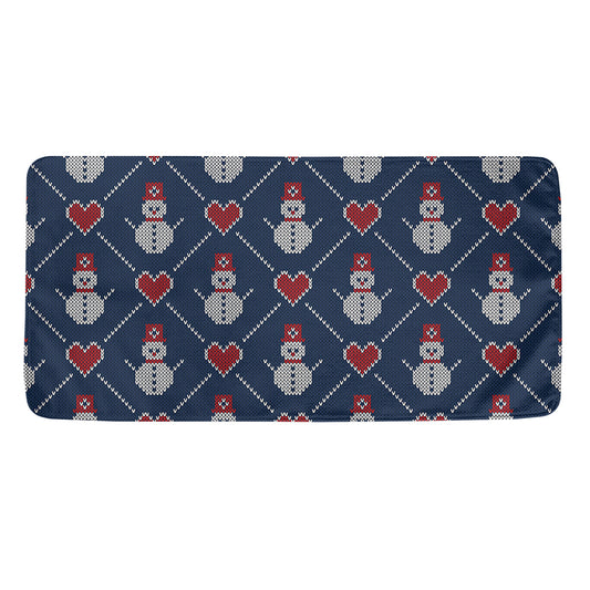 Cute Snowman Knitted Pattern Print Towel