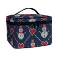 Cute Snowman Knitted Pattern Print Travel Makeup Bag