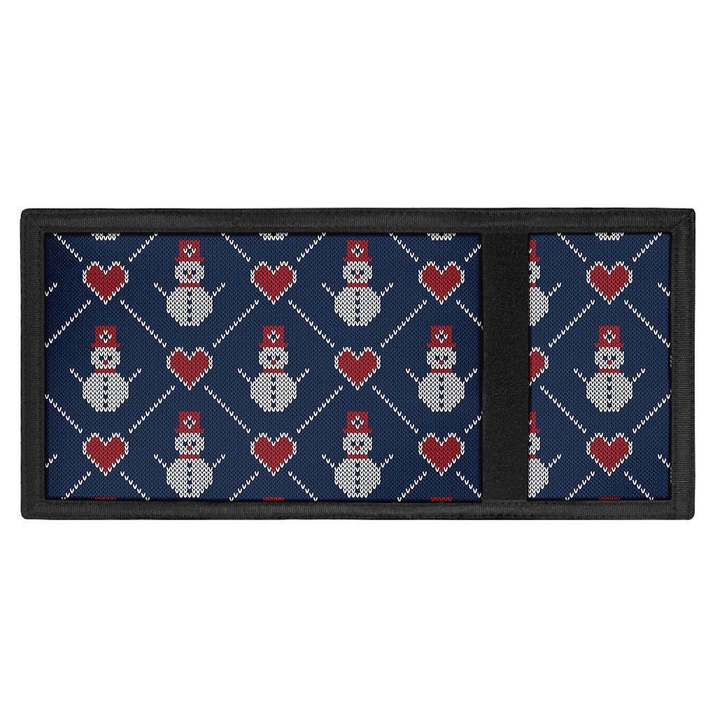 Cute Snowman Knitted Pattern Print Trifold Wallet