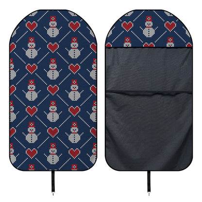 Cute Snowman Knitted Pattern Print Waterproof Car Seat Cover