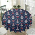 Cute Snowman Knitted Pattern Print Waterproof Round Tablecloth