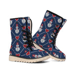 Cute Snowman Knitted Pattern Print Winter Boots
