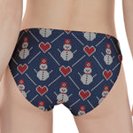 Cute Snowman Knitted Pattern Print Women's Panties