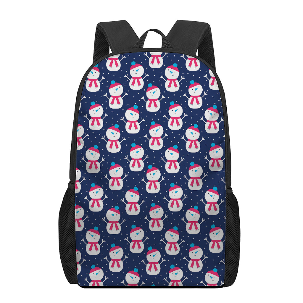 Cute Snowman Pattern Print 17 Inch Backpack