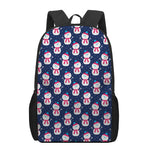 Cute Snowman Pattern Print 17 Inch Backpack