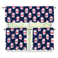 Cute Snowman Pattern Print 3 Piece Kitchen Curtains