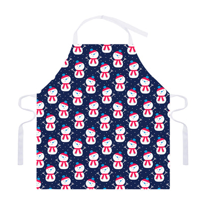 Cute Snowman Pattern Print Adjustable Apron