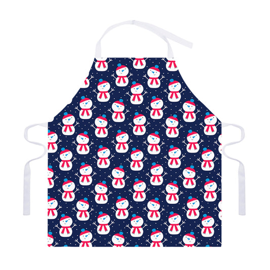 Cute Snowman Pattern Print Adjustable Apron