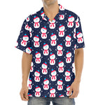 Cute Snowman Pattern Print Aloha Shirt