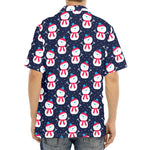Cute Snowman Pattern Print Aloha Shirt