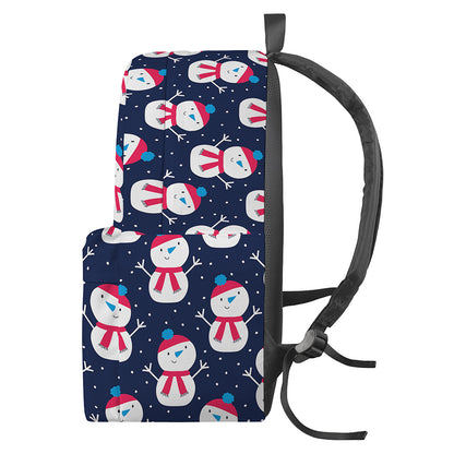 Cute Snowman Pattern Print Backpack