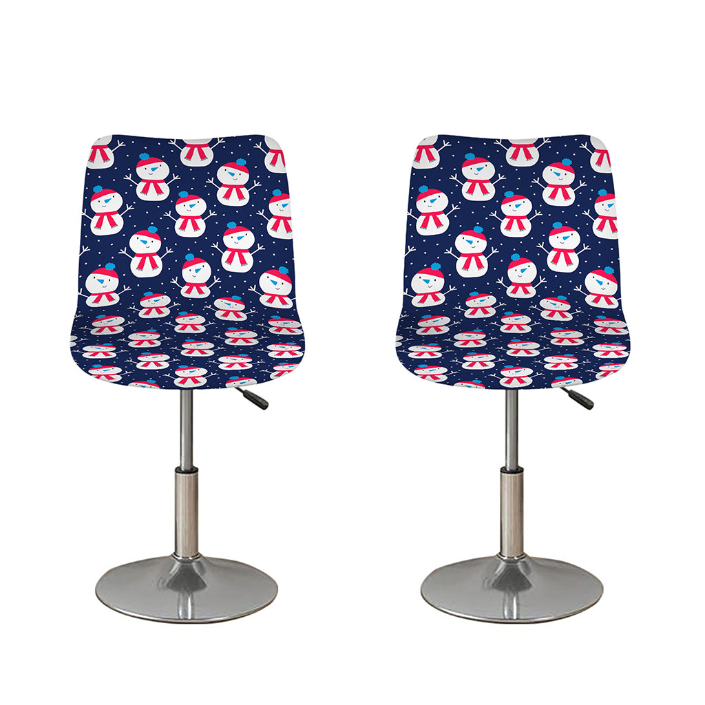 Cute Snowman Pattern Print Bar Stool Covers
