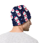 Cute Snowman Pattern Print Beanie