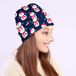 Cute Snowman Pattern Print Beanie