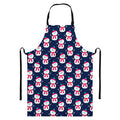 Cute Snowman Pattern Print Bib Apron With Pocket