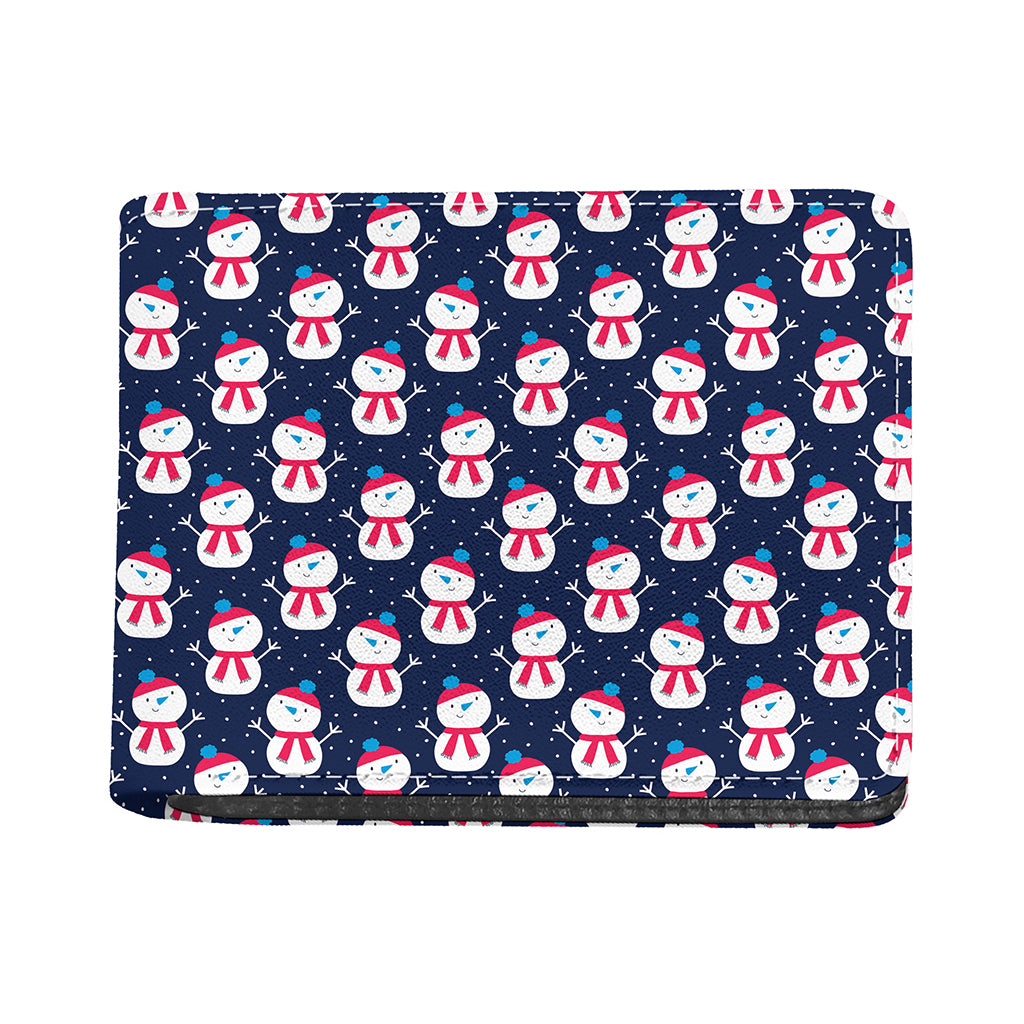 Cute Snowman Pattern Print Bifold Wallet
