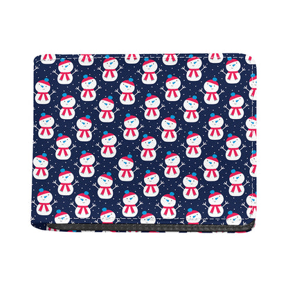 Cute Snowman Pattern Print Bifold Wallet
