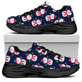 Cute Snowman Pattern Print Black Chunky Shoes