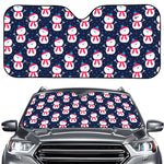 Cute Snowman Pattern Print Car Windshield Sun Shade