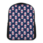 Cute Snowman Pattern Print Casual Backpack