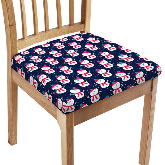 Cute Snowman Pattern Print Chair Cushion Cover
