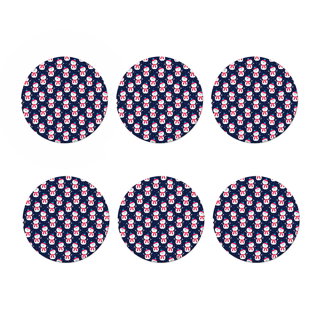 Cute Snowman Pattern Print Coaster Set