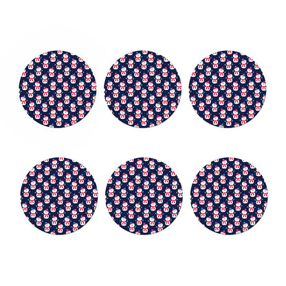 Cute Snowman Pattern Print Coaster Set