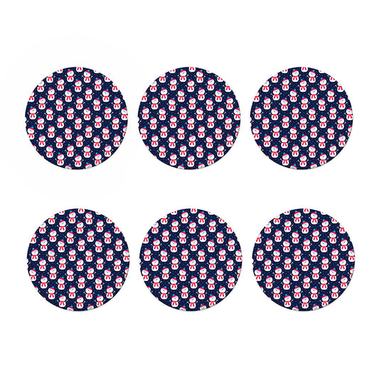 Cute Snowman Pattern Print Coaster Set