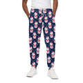 Cute Snowman Pattern Print Cotton Sweatpants