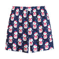 Cute Snowman Pattern Print Cotton Shorts