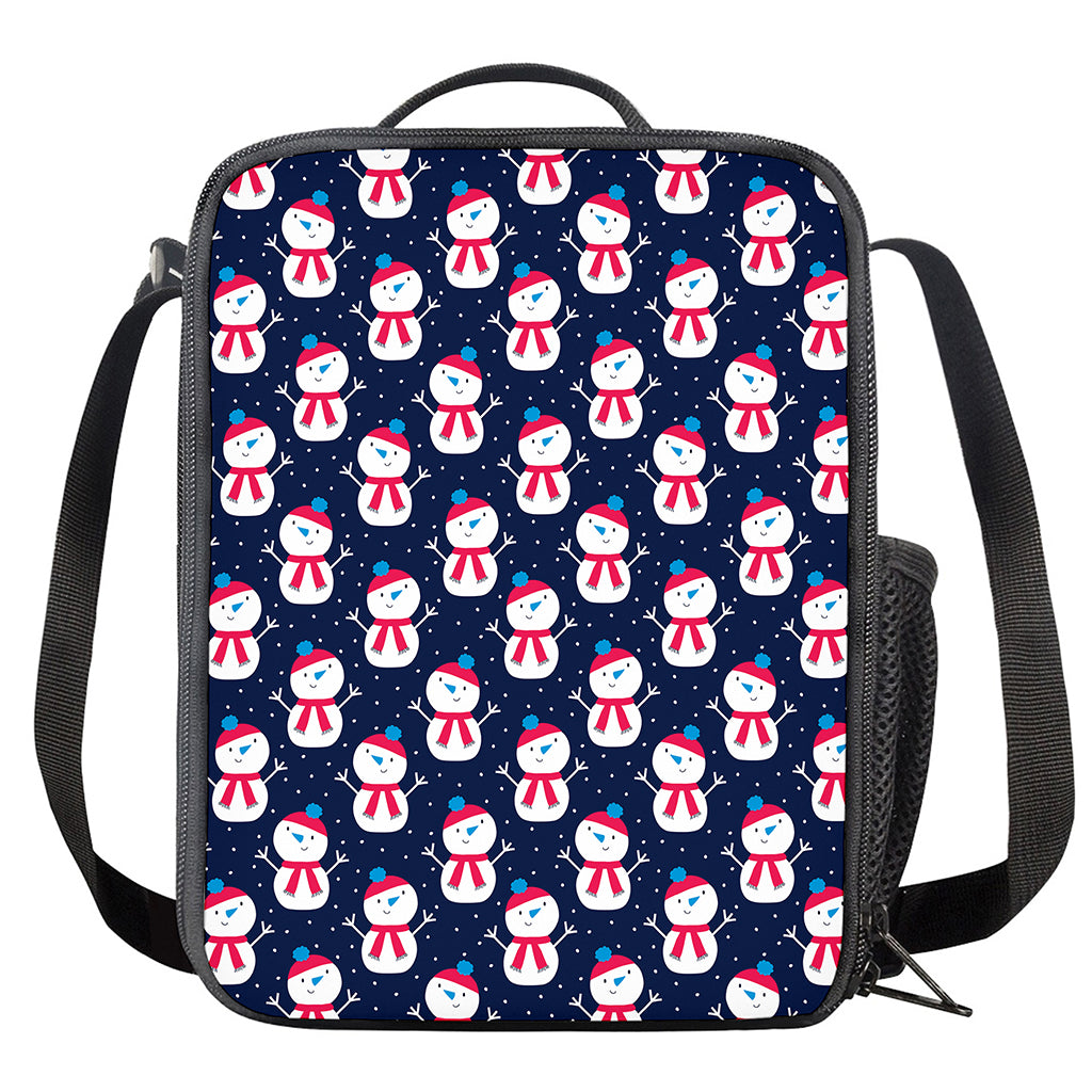 Cute Snowman Pattern Print Crossbody Lunch Bag