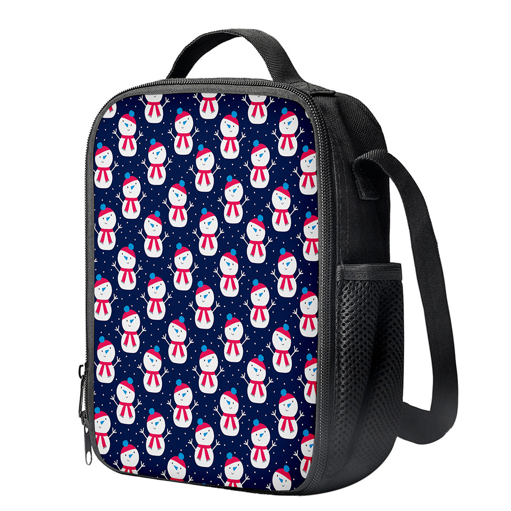 Cute Snowman Pattern Print Crossbody Lunch Bag