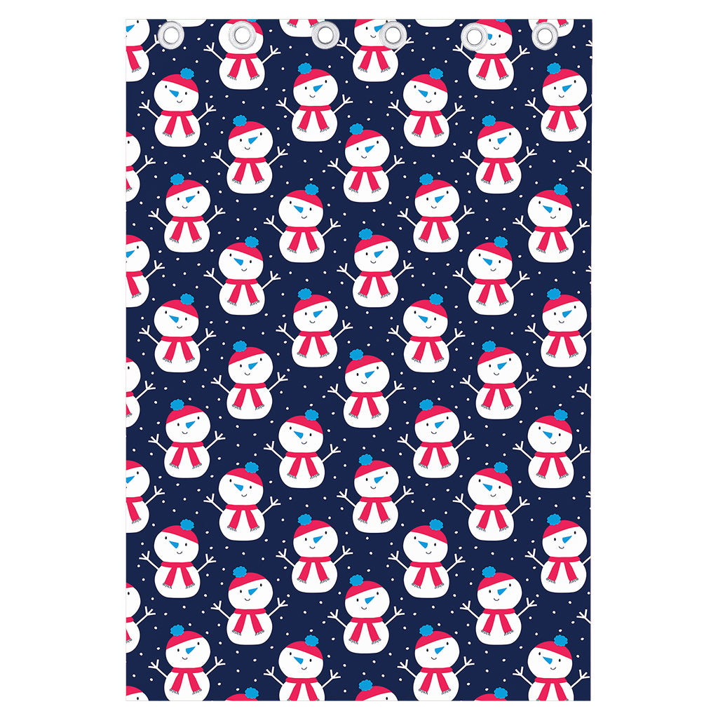 Cute Snowman Pattern Print Curtain
