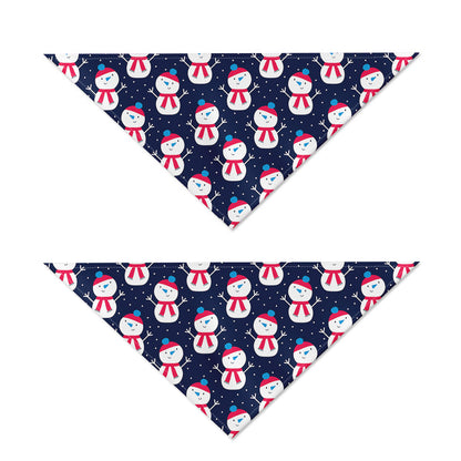 Cute Snowman Pattern Print Dog Bandana