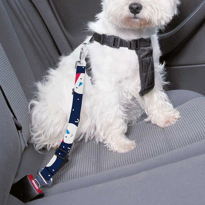 Cute Snowman Pattern Print Dog Seat Belt