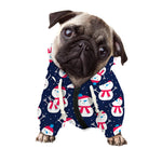 Cute Snowman Pattern Print Dog Zip Up Hoodie