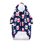 Cute Snowman Pattern Print Dog Zip Up Hoodie