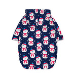 Cute Snowman Pattern Print Dog Zip Up Hoodie