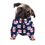 Cute Snowman Pattern Print Dog Zip Up Jacket