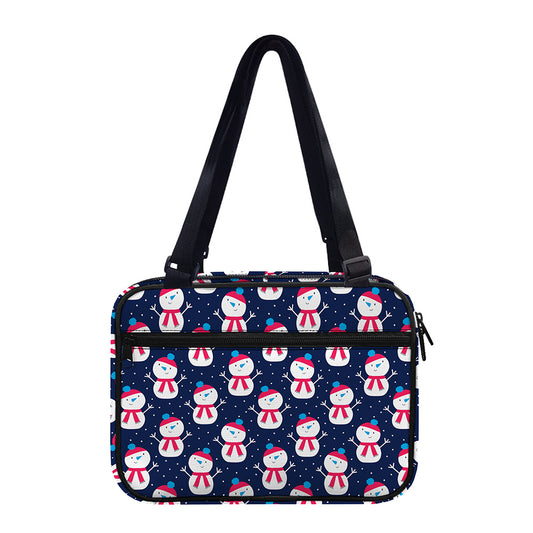 Cute Snowman Pattern Print Double Strap Bible Bag