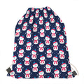 Cute Snowman Pattern Print Drawstring Bag