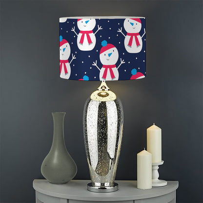 Cute Snowman Pattern Print Drum Lamp Shade