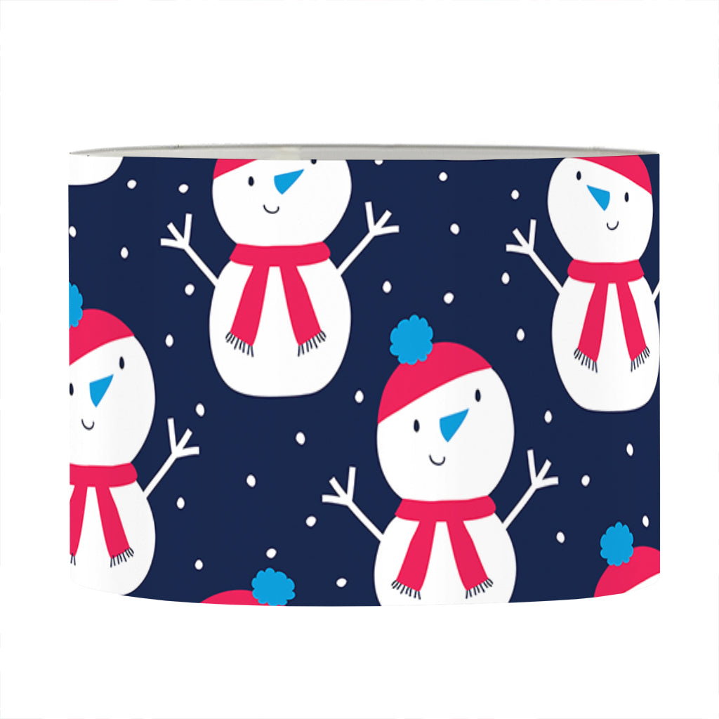 Cute Snowman Pattern Print Drum Lamp Shade