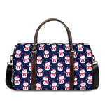 Cute Snowman Pattern Print Duffle Bag