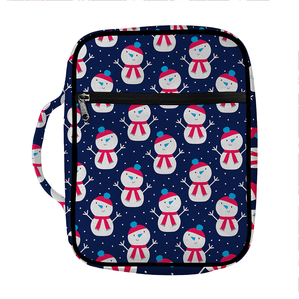 Cute Snowman Pattern Print Front Pocket Bible Bag