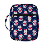 Cute Snowman Pattern Print Front Pocket Bible Bag