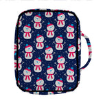Cute Snowman Pattern Print Front Pocket Bible Bag