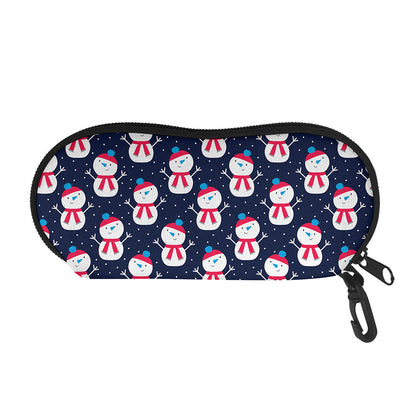 Cute Snowman Pattern Print Glasses Case