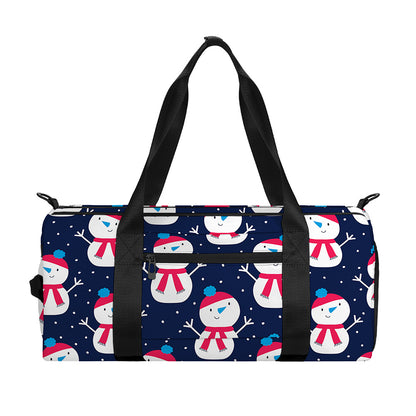 Cute Snowman Pattern Print Gym Bag