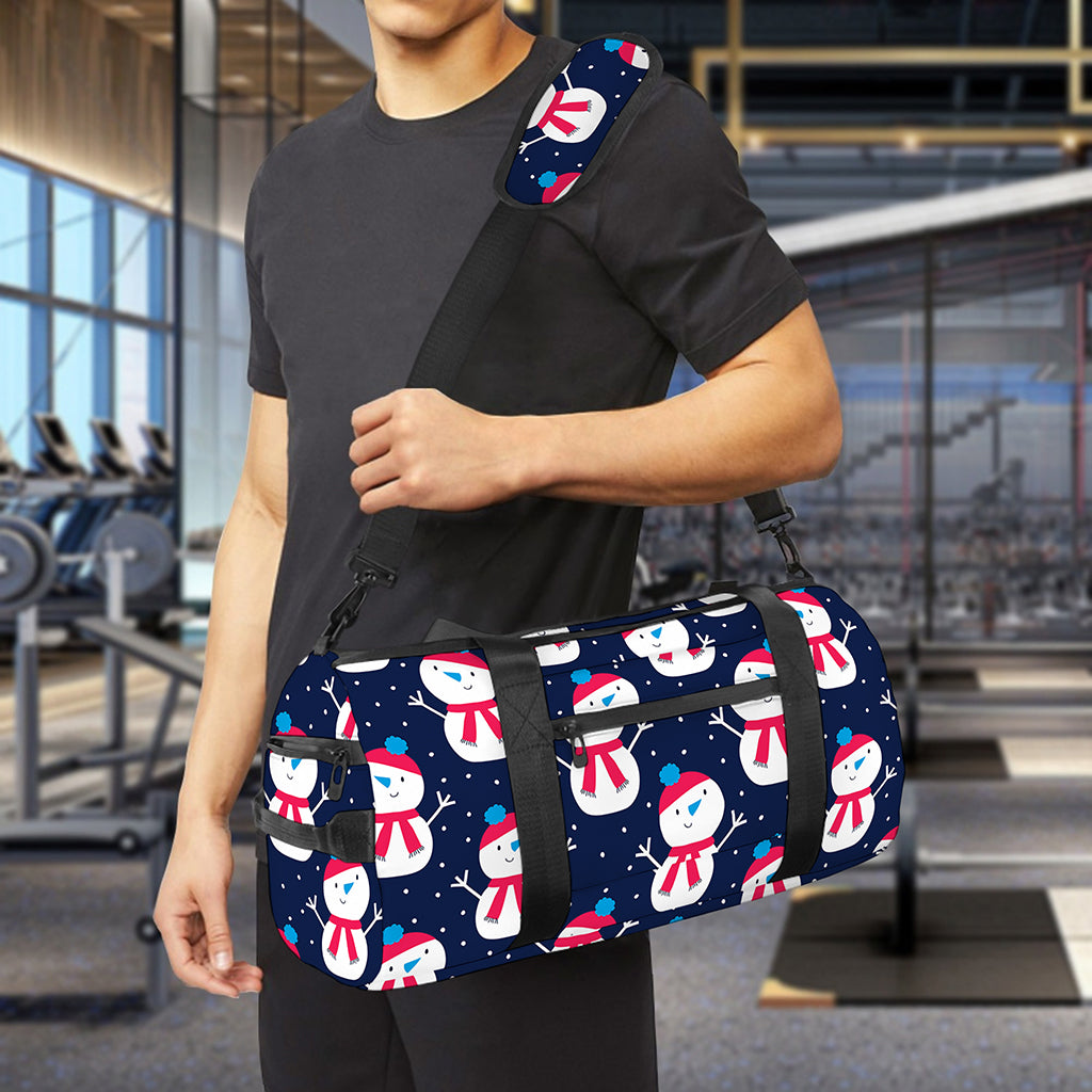 Cute Snowman Pattern Print Gym Bag